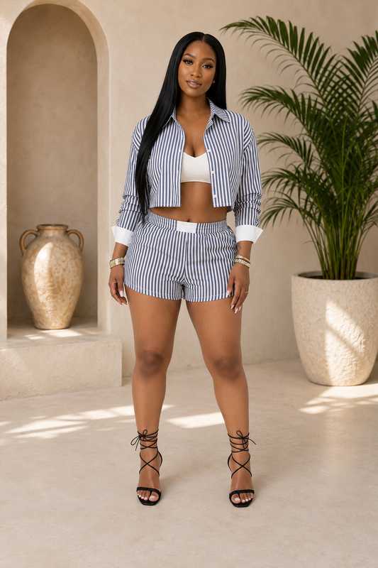 Stripe Short Set